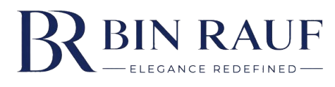 Elegant dark blue logo with stylized BR initials and text 'Elegance Redefined' below.